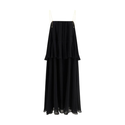 Black Silk Casual Dress