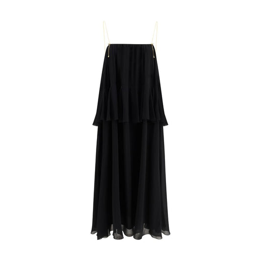 Black Silk Casual Dress