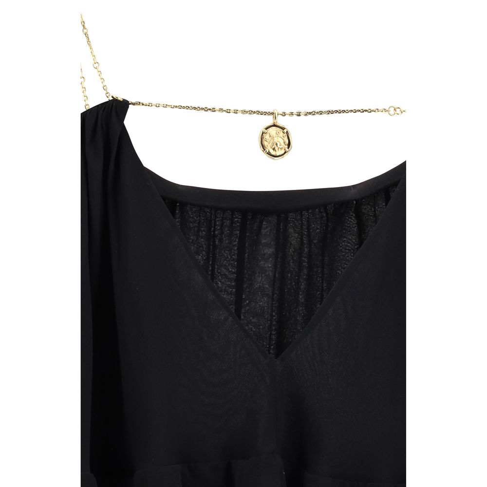 Black Silk Casual Dress