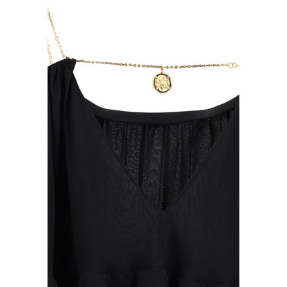 Black Silk Casual Dress