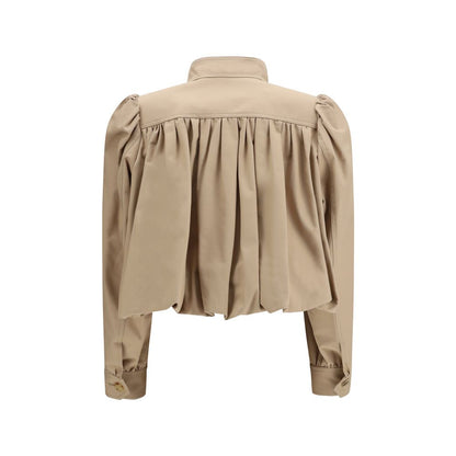 Beige Cotton Jackets And Coat