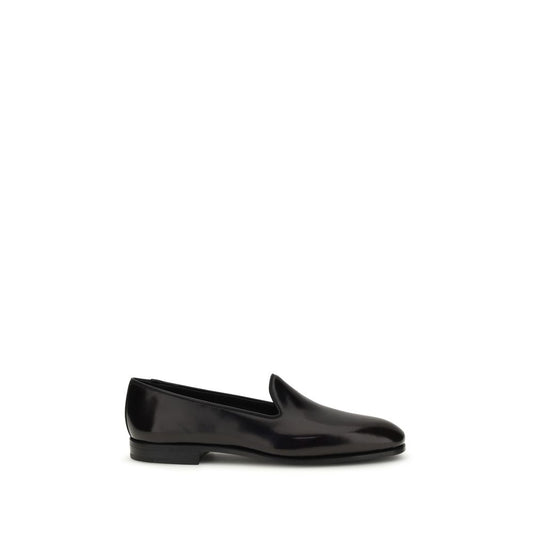 Black Calf Leather Bos Taurus Slip-On Loafers
