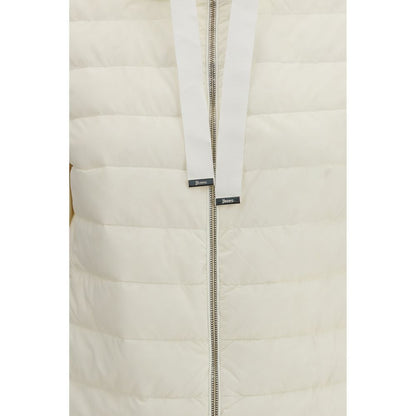 Beige Polyamide Biker Jacket