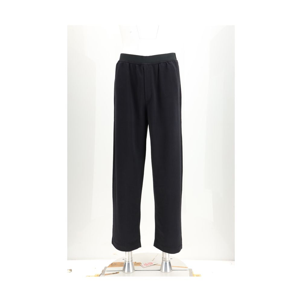 Black Cotton Casual Pants