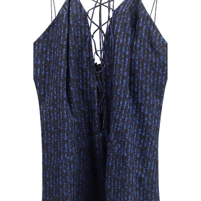 Blue Silk Casual Dress