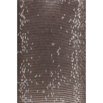 Brown Silk Sleeveles T-Shirt