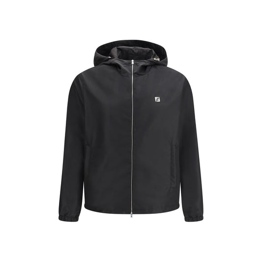 Black Polyester Shell Jacket