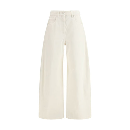 Beige Cotton Casual Pants