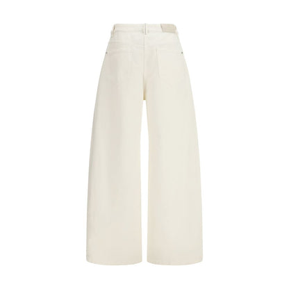 Beige Cotton Casual Pants