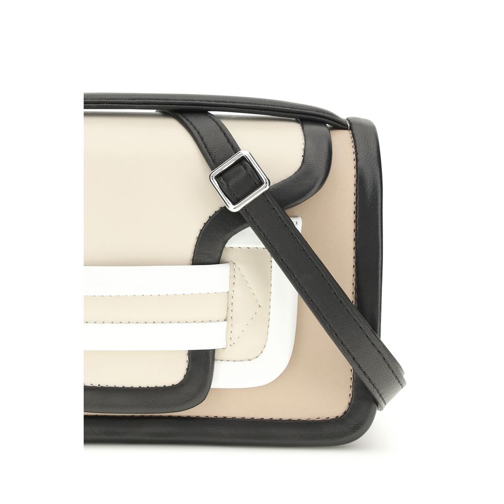 Beige Calf Leather Bos Taurus Shoulder Bag