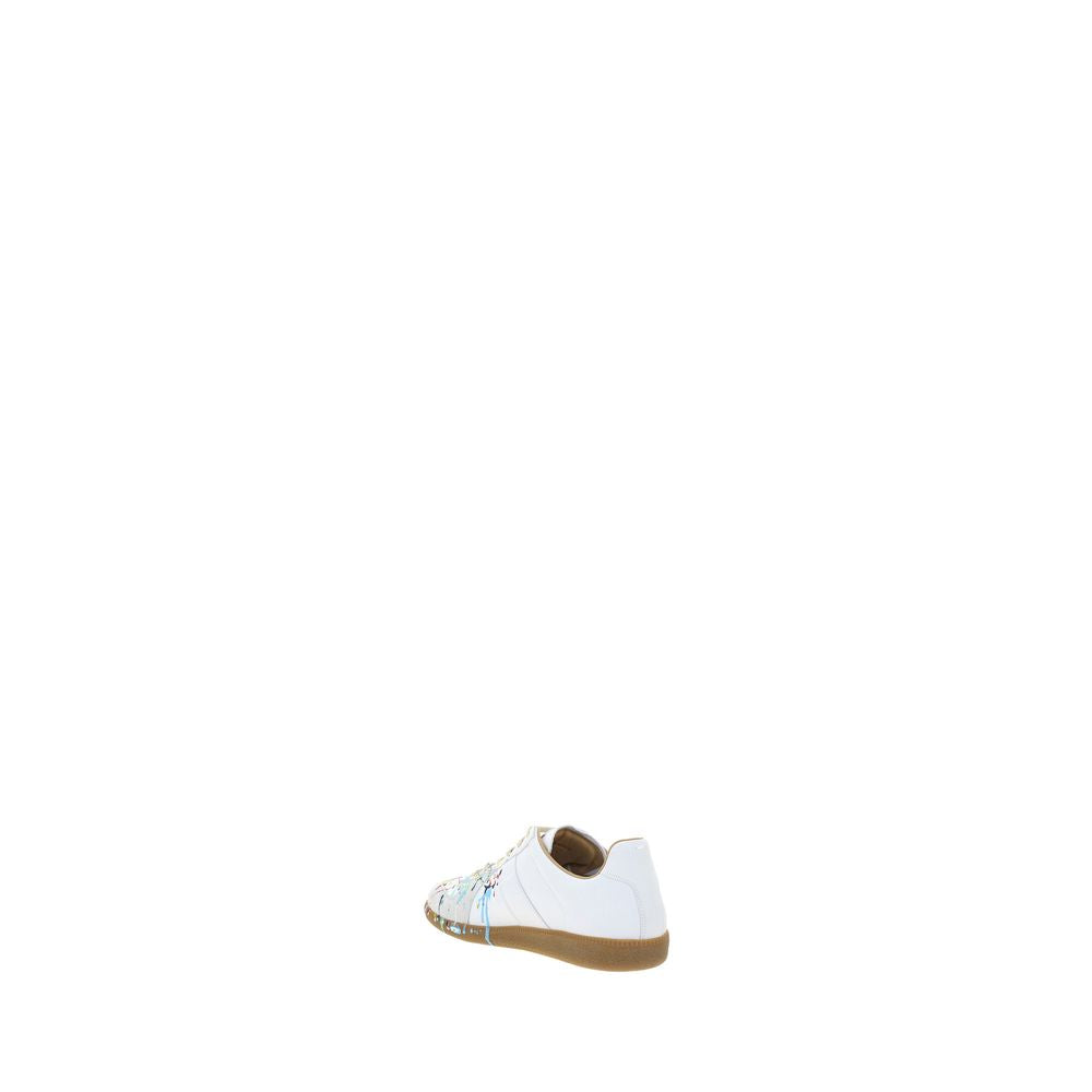 White Calf Leather Bos Taurus Low Top Sneakers