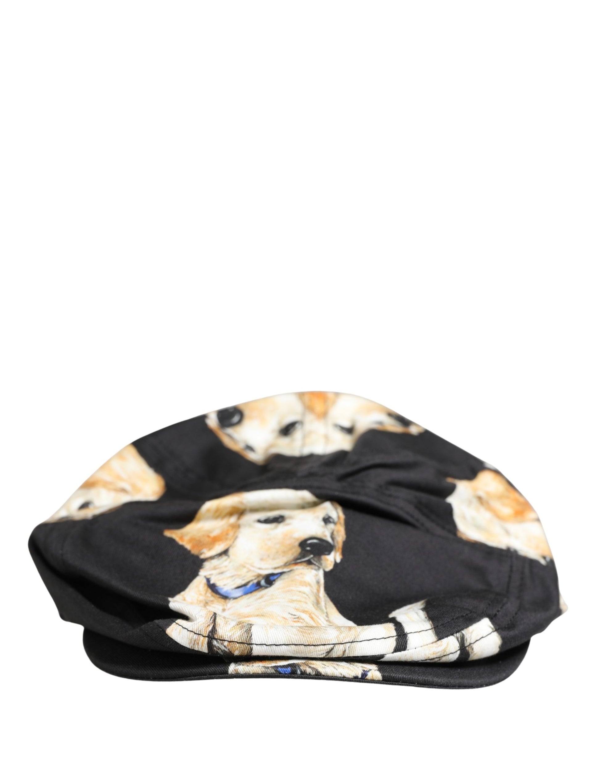 Men Black Dog Cotton Newsboy Cloth Capello Hat
