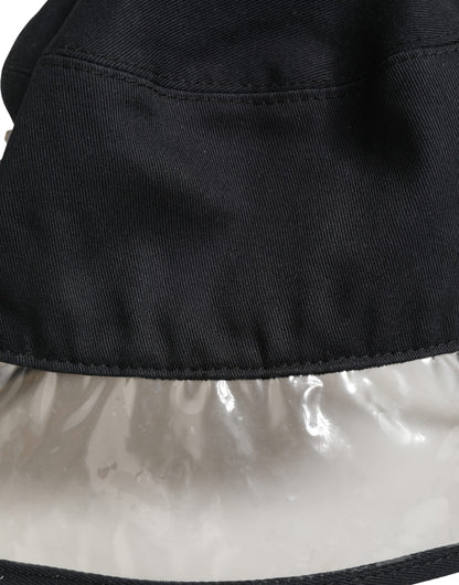 Black Cotton Plastic Fisherman Bucket Capello Hat
