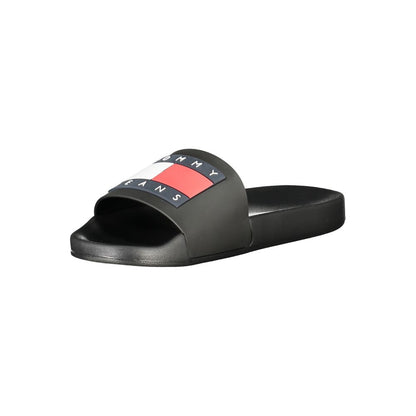 Black Polyurethane Men Slipper