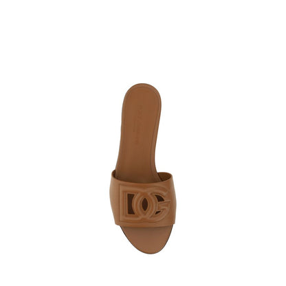 Brown Calf Leather Bos Taurus Flat Sandals