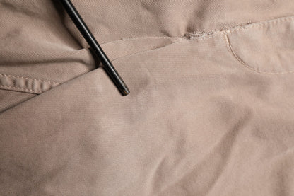 Beige Straight Cargo Chino Trouser Pants