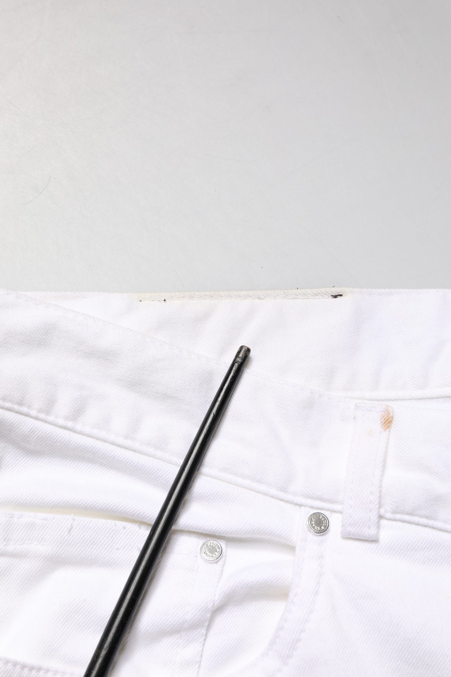 White Straight Mid Waist Denim Trouser Jeans