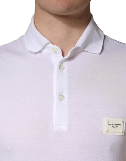 White Collared Short Sleeves Men Polo T-shirt