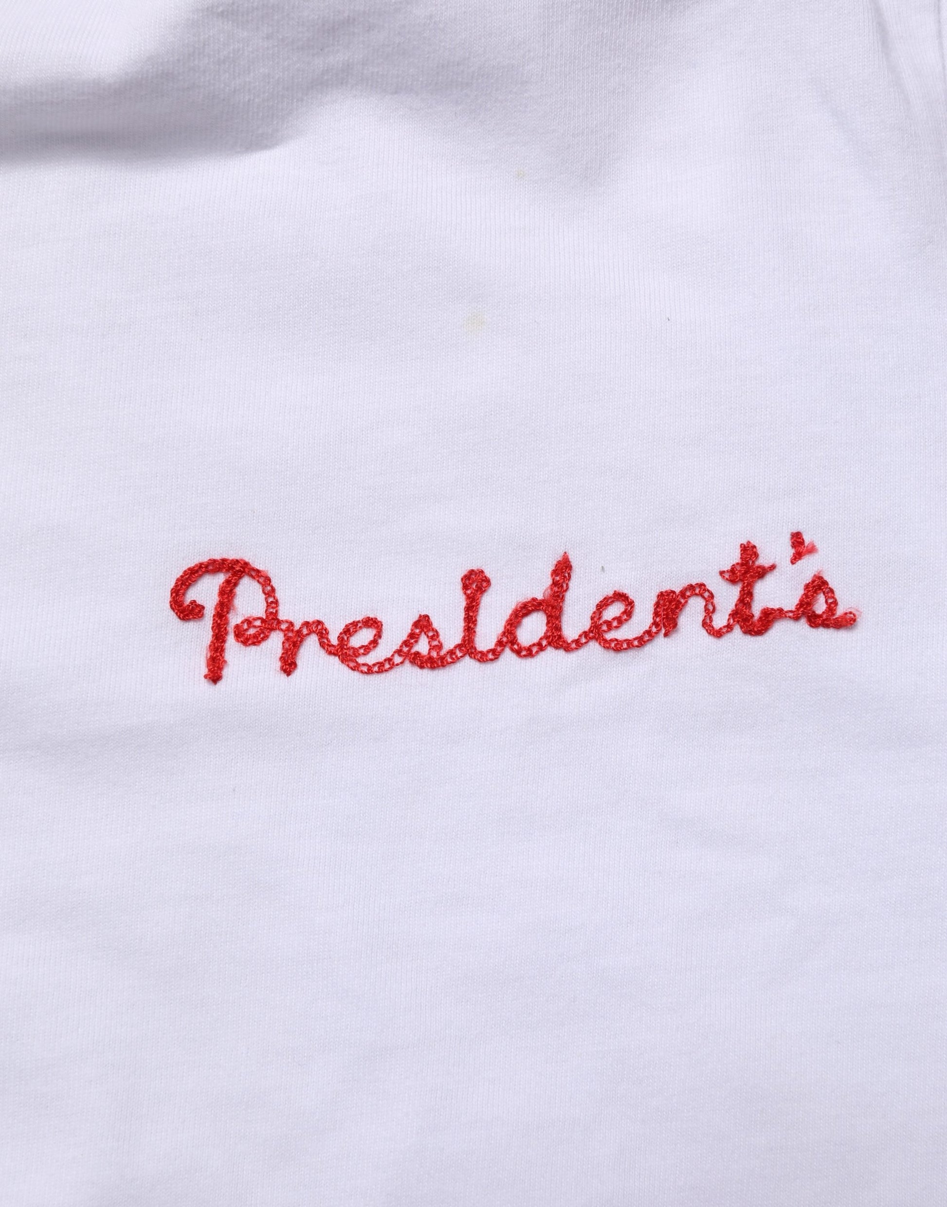 White Logo Embroidery Cotton Men Crew Neck T-shirt