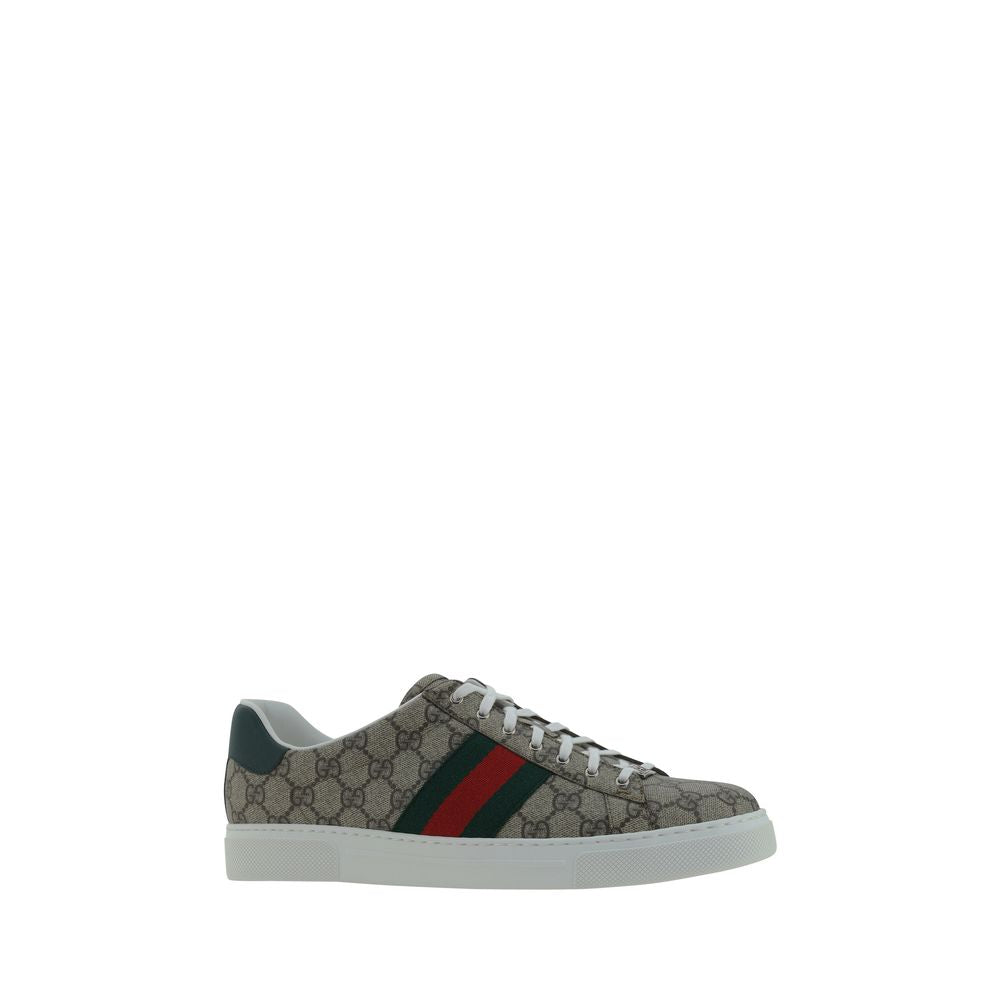 Beige Fabric Low Top Sneakers