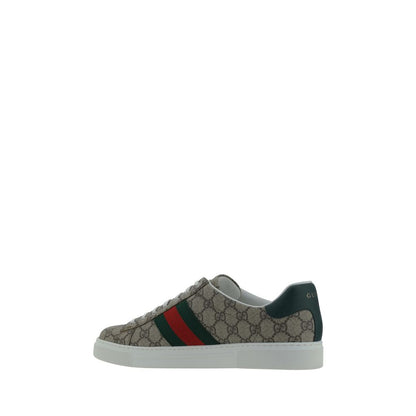Beige Fabric Low Top Sneakers