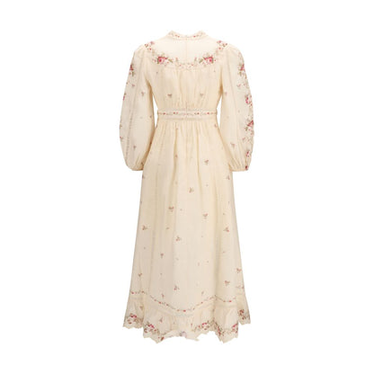 Beige Linen Casual Dress