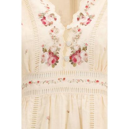 Beige Linen Casual Dress