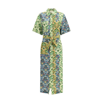 Multicolor Linen Casual Dress
