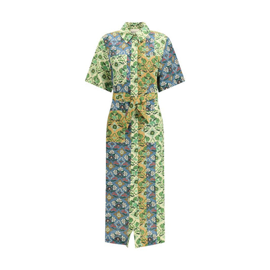 Multicolor Linen Casual Dress