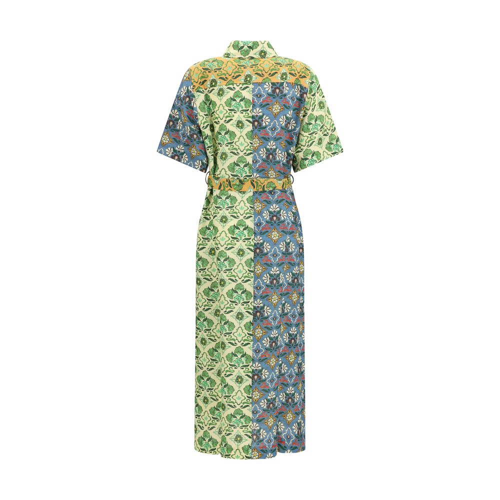 Multicolor Linen Casual Dress