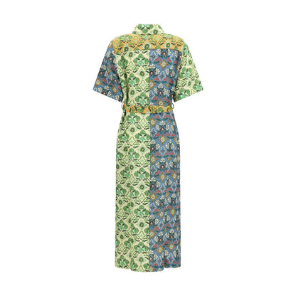 Multicolor Linen Casual Dress