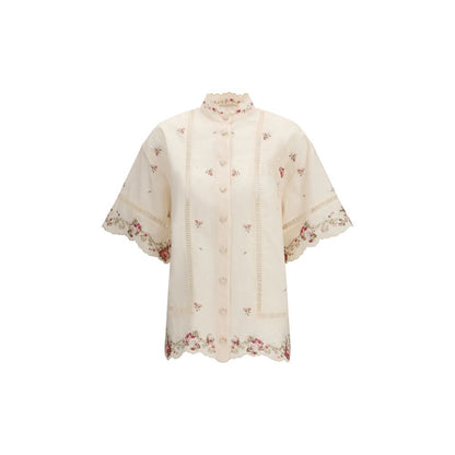 Beige Linen Pattern Shirt