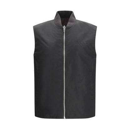 Brown Polyamide Sleeveless Jacket