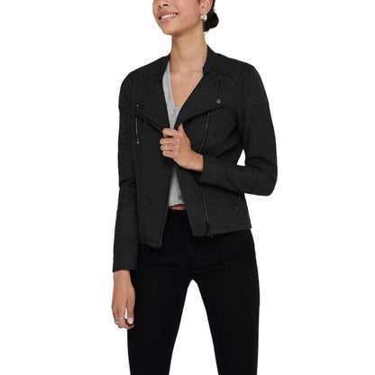 Black Polyethylene Biker Jacket
