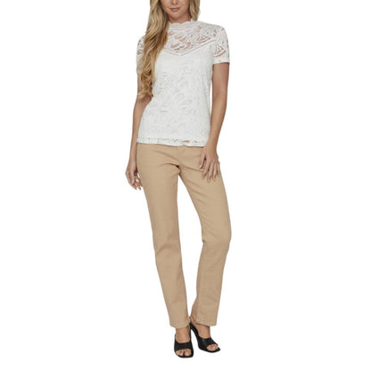Cream Polyamide T-Shirt