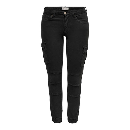 Black Cotton Skinny Pants