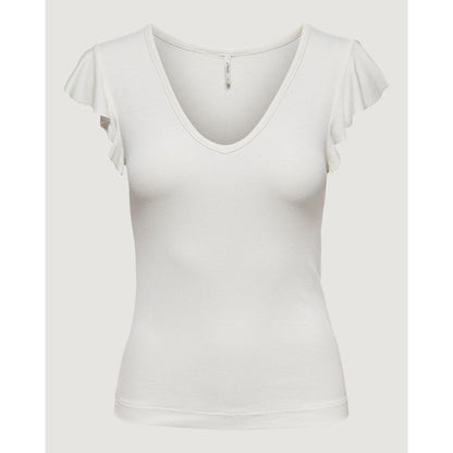 Cream Viscose T-Shirt