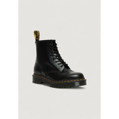 Black Leather Lace-Up Boots