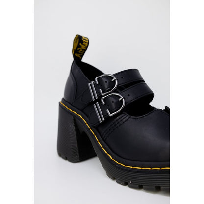 Black Leather High Heel Pumps