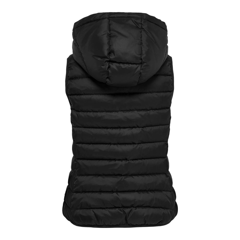 Black Polyester Sleveless Jacket