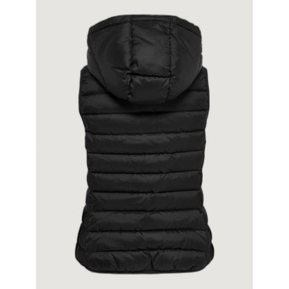 Black Polyester Sleveless Jacket