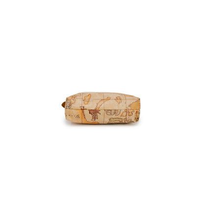 Beige Polyester Clutch Bag
