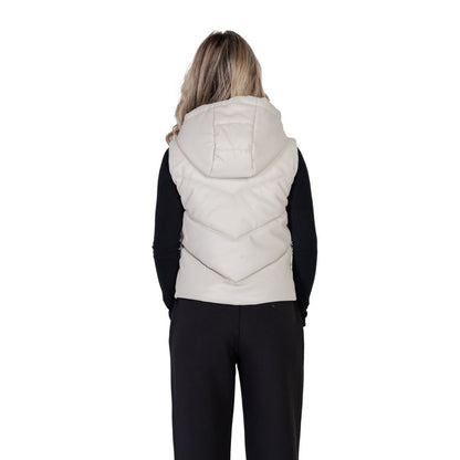 Cream Polyethylene Sleveless Jacket