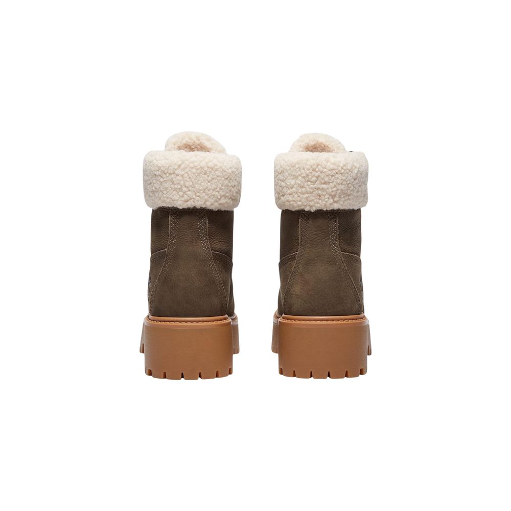 Brown Recycled Leather Lace-Up Boots