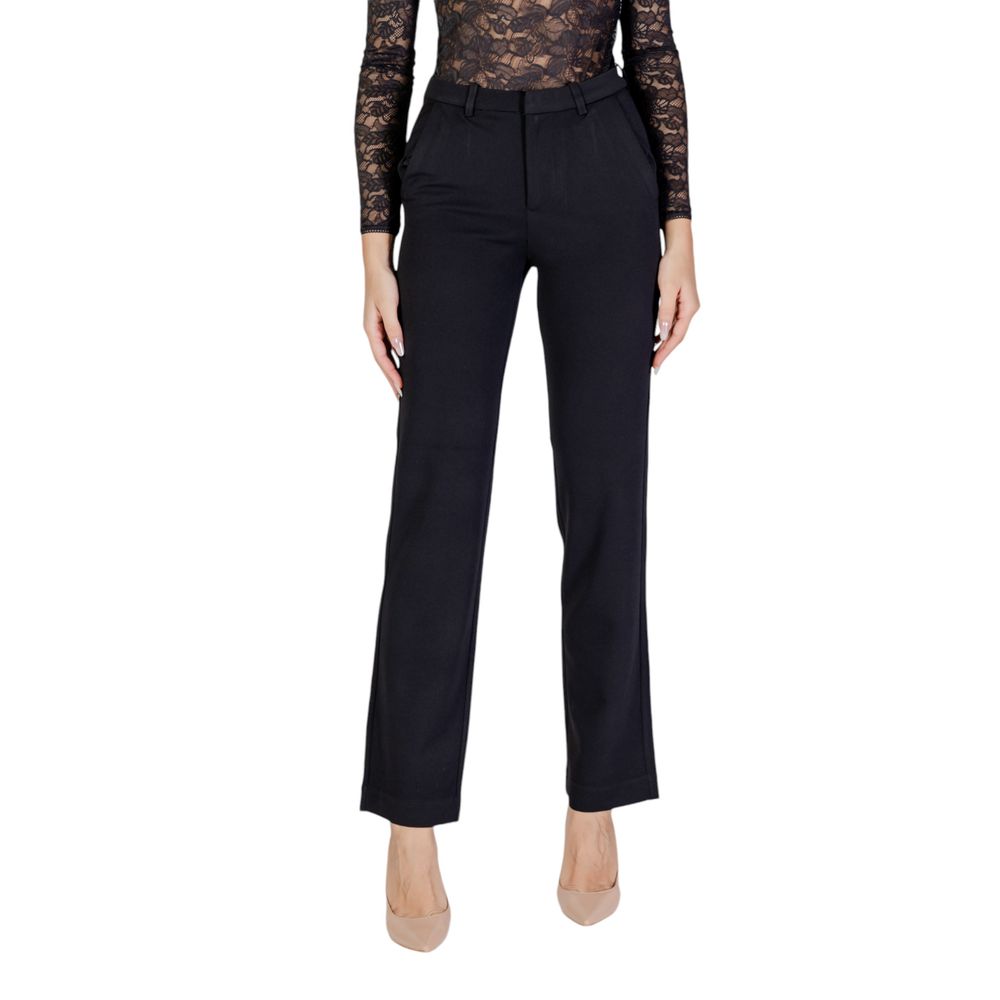 Black Recycled Polyester Flared Pants