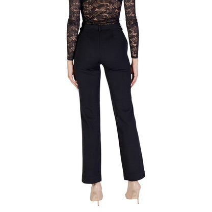 Black Recycled Polyester Flared Pants