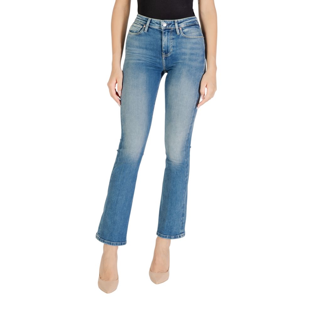 Blue Cotton Bootcut Jeans