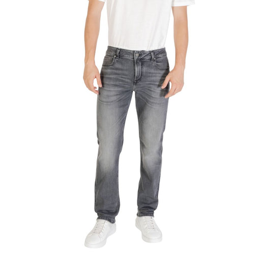 Gray Cotton Relaxed Fit Jeans