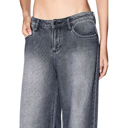 Gray Cotton Relaxed Fit Jeans
