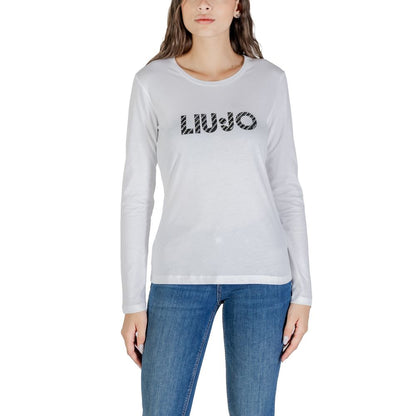 White Cotton Long Sleeve T-Shirt